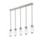 Z-Lite Arden Linear Chandelier, 5-Light, 4.75 In.W x 42 In.L x 12 In.H, Brushed Nickel/Clear 651P-5L-BN - alternate 3